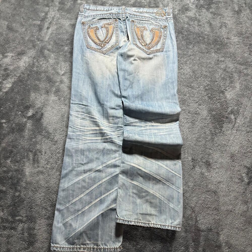 Antique-rivet Men's Blue and Navy Jeans